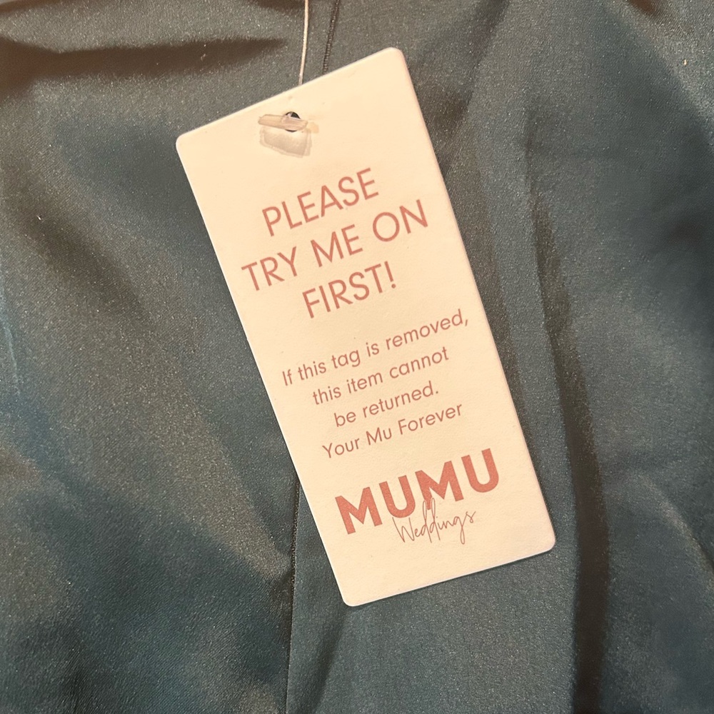 Show Me Your Mumu Adele Halter Maxi Dress in Deep Emerald Luxe Satin M NWT - Picture 13 of 16